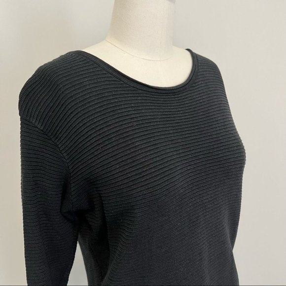 Aritzia Wilfred Black Blanchard Sweater Ribbed Knit Silk Cotton Cashmere Blend - Picture 10 of 15
